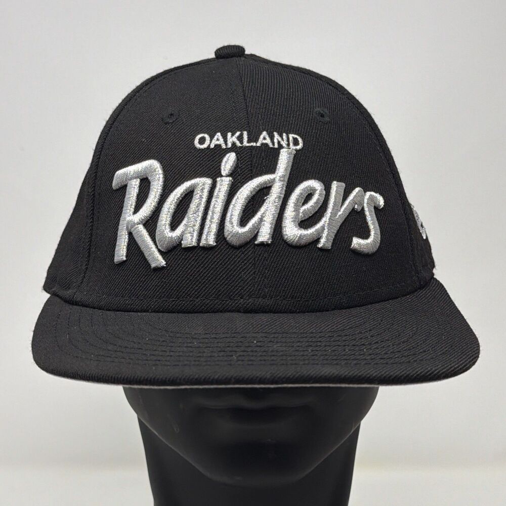 Oakland Raiders New Era 59FIFTY Fitted Hat 7 1/4 Black Silver Wool NFL
